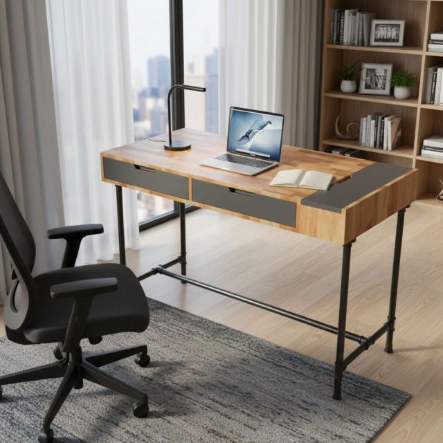 Bàn Làm Việc Chân Sắt Ống Ren Lắp Ráp TK306
