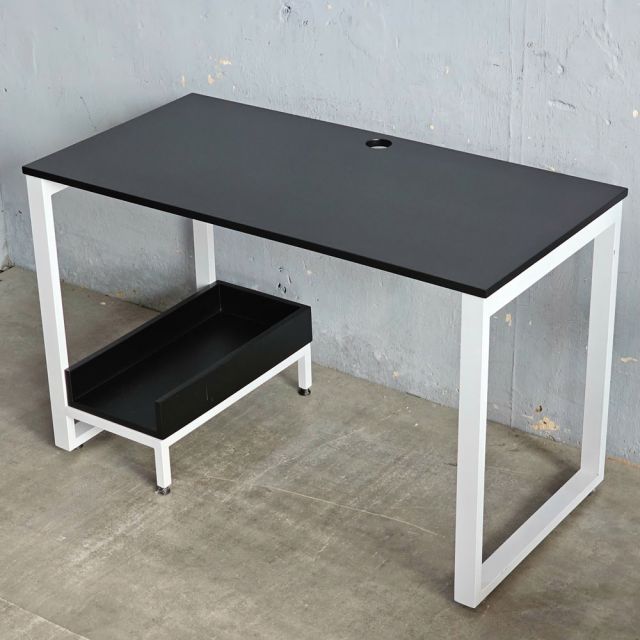 Bàn máy tính liền kệ 120x60cm gỗ cao su COD68065