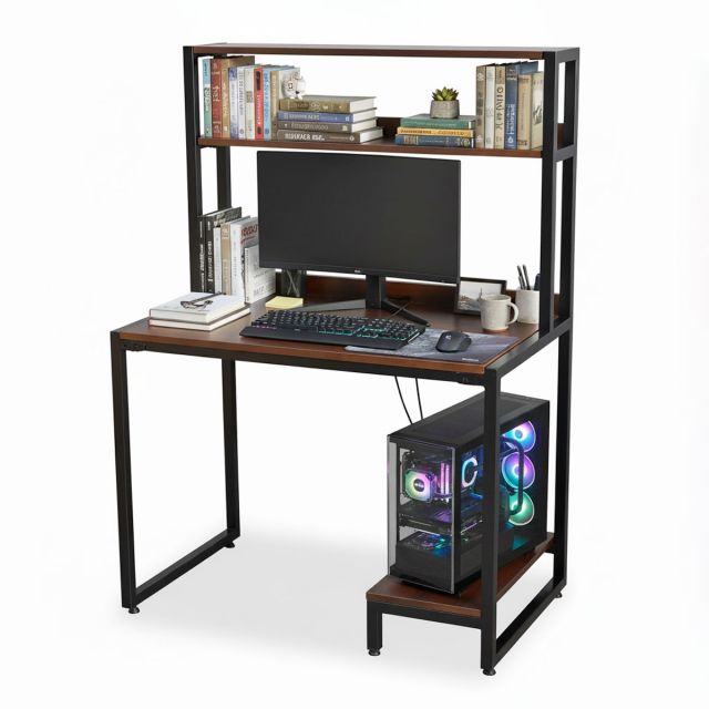 Bàn máy tính liền kệ 100x60x140cm gỗ cao su FD68079 Bàn máy tính liền kệ 100x60x140cm gỗ cao su FD68079