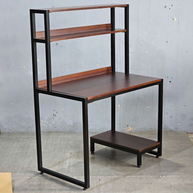 Bàn máy tính liền kệ 100x60x140cm gỗ cao su FD68079