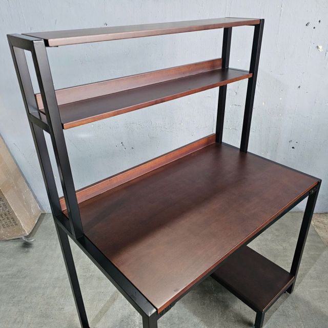 Bàn máy tính liền kệ 100x60x140cm gỗ cao su FD68079