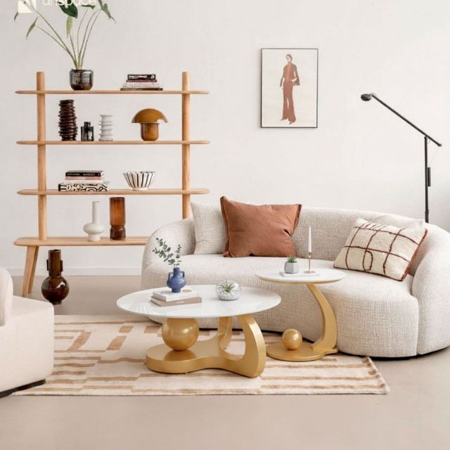 Bộ bàn sofa đôi mặt đá chân sắt TT68307