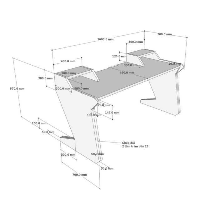 Bàn Studio Pro 160x70cm gỗ tự nhiên SD68030