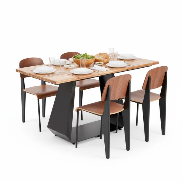 Combo bàn chữ nhật và 4 ghế ăn NEVO BBA213 Combo bàn chữ nhật và 4 ghế ăn NEVO BBA213