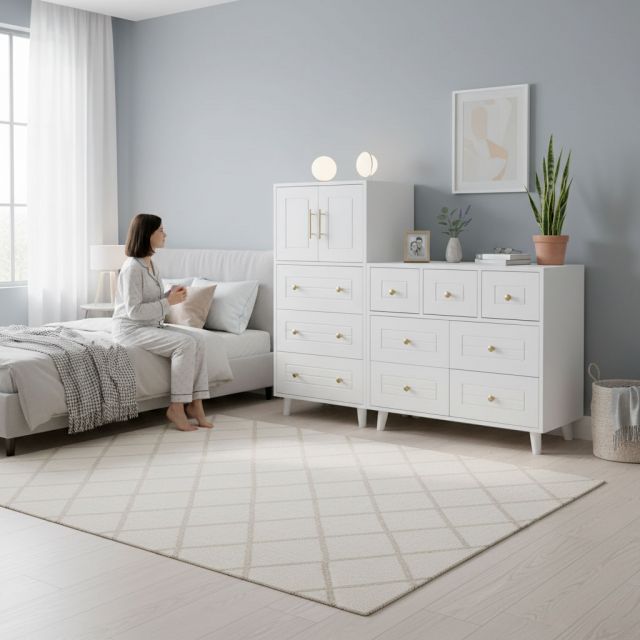 Combo tủ để đồ phòng ngủ gỗ cao su TQA68073