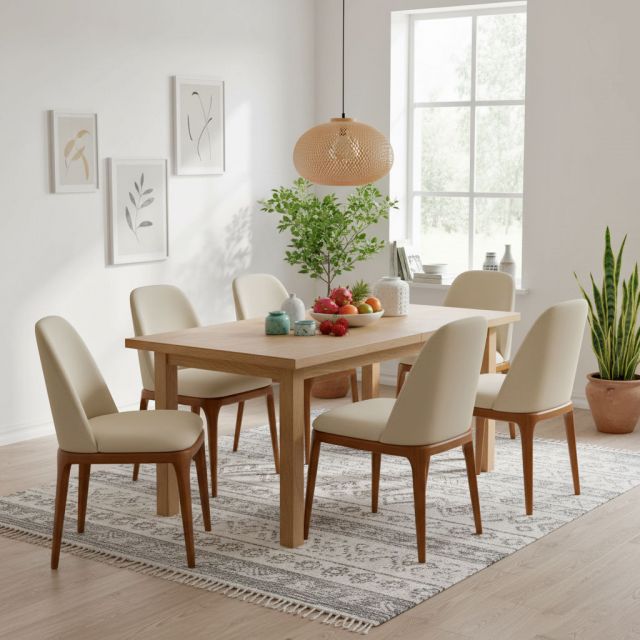 Ghế Grace khung gỗ bọc nệm da PU GCF179