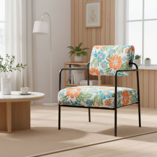 Ghế sofa đơn bọc da vải họa tiết GSD68103