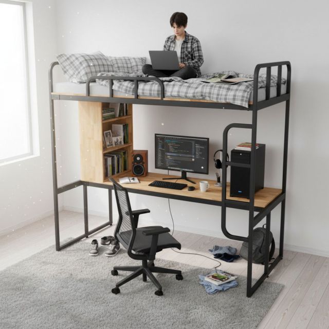 Giường tầng kết hợp bàn làm việc cho ký túc xá, nhà trọ TK093