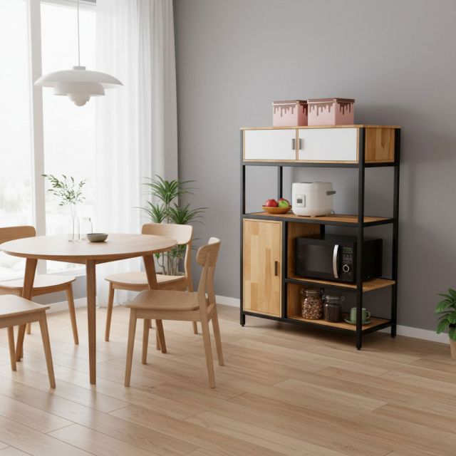 Chạn Bếp Gỗ Khung Sắt 100x140cm TK106