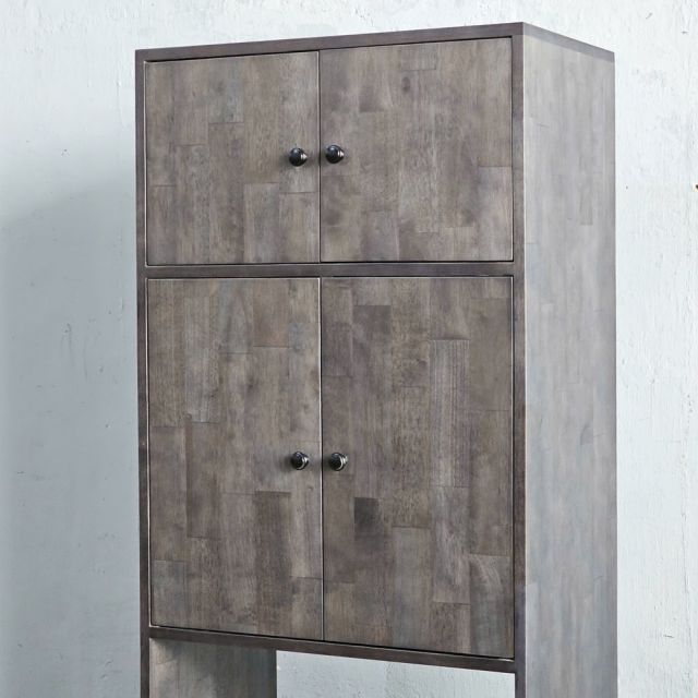 Kệ máy giặt có ngăn tủ 65x42x93cm gỗ cao su KMG68027