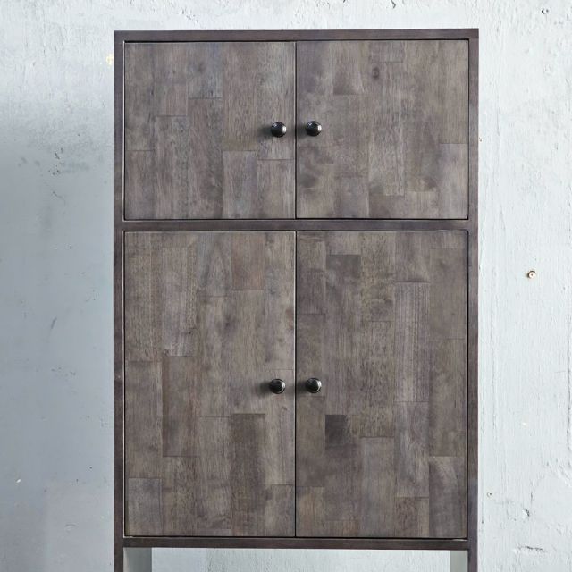 Kệ máy giặt có ngăn tủ 65x42x93cm gỗ cao su KMG68027
