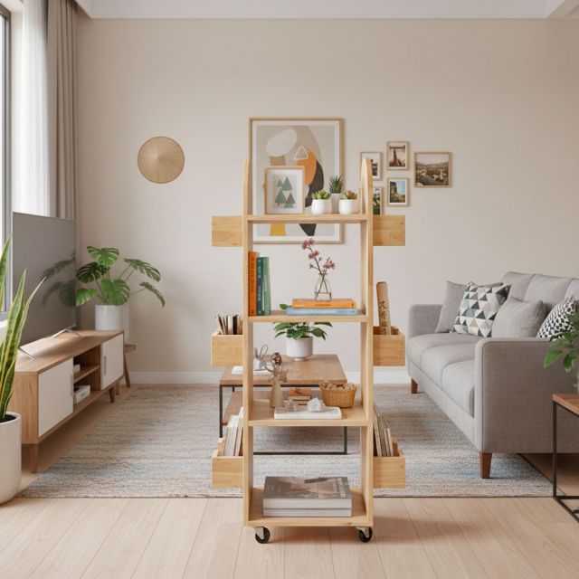 Kệ sách gỗ di động 4 tầng KS68197