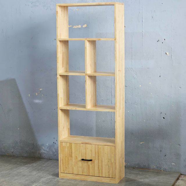 Kệ sách FIRO 60x25x170cm gỗ cao su KS68299