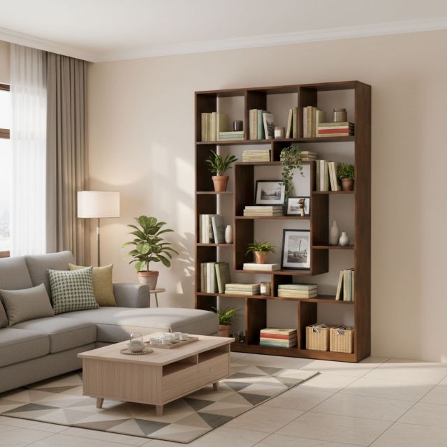 Kệ sách 5 tầng 100x30x180cm gỗ cao su KS68207
