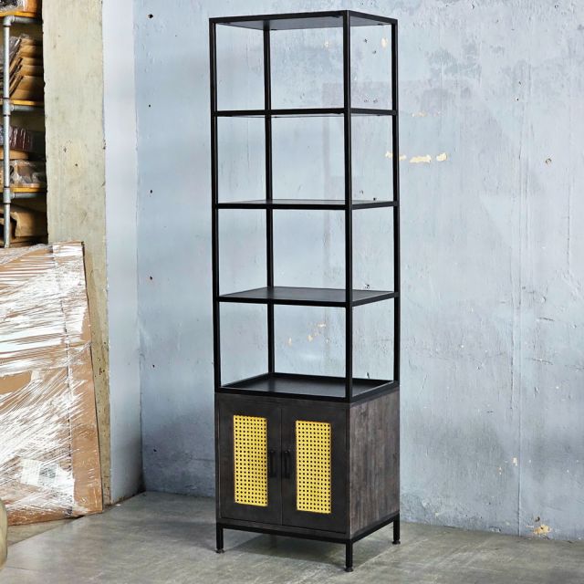 Kệ trang trí có tủ 57x44x200cm gỗ cao su KTT68033