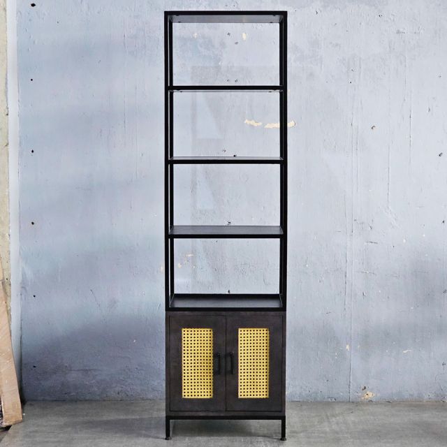 Kệ trang trí có tủ 57x44x200cm gỗ cao su KTT68033