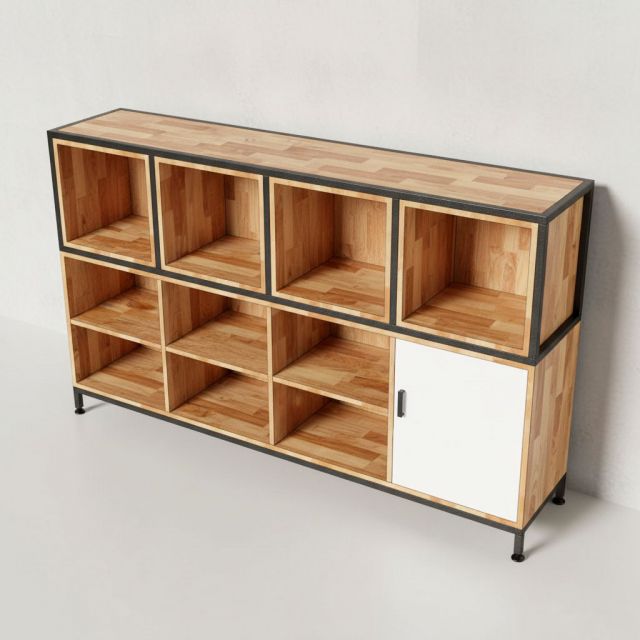 Kệ trang trí 160x35x100cm gỗ cao su KTB68224
