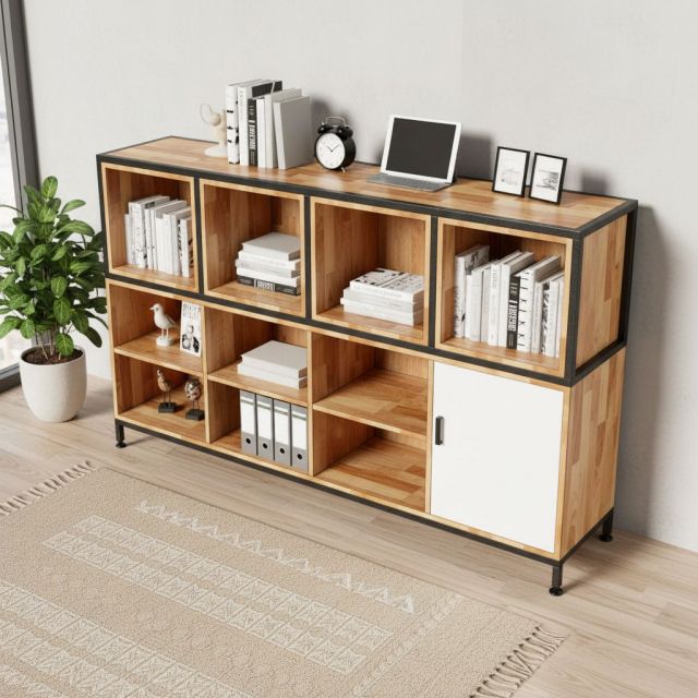Kệ trang trí 160x35x100cm gỗ cao su KTB68224