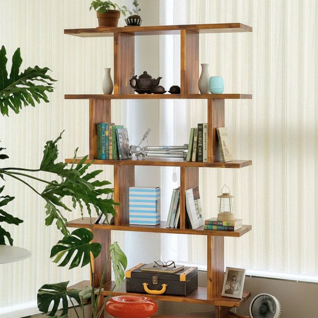 Kệ sách 5 tầng 100x28x150cm gỗ tràm KS68256
