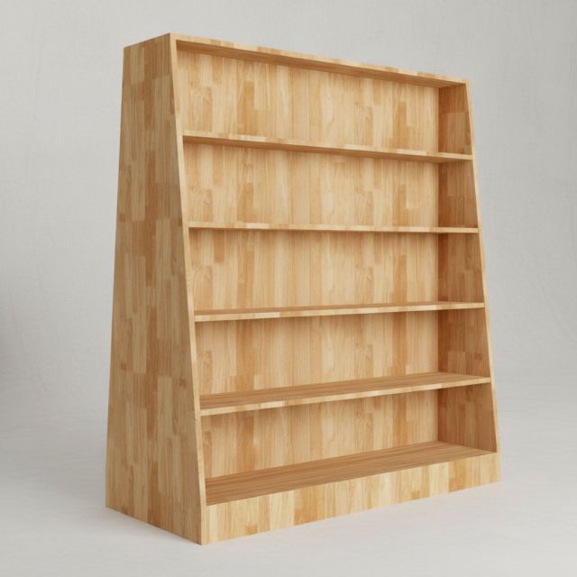 Kệ Gỗ Cao Su trưng bày mỹ phẩm hai bên - TK035