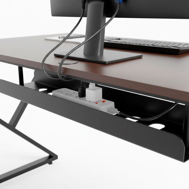 Khay đựng hộp điện màu trắng gắn dưới mặt bàn KHD009