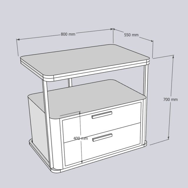 Tủ đầu giường 80x55x70cm gỗ cao su TDG68059