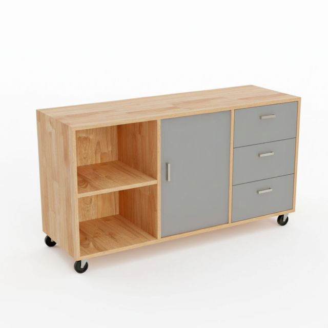 Tủ hồ sơ di động 120x40x60cm gỗ cao su TCN68076