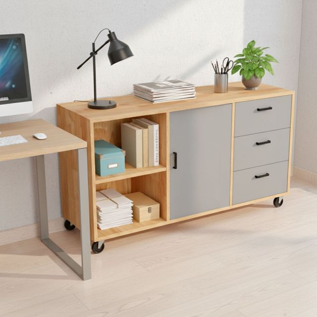 Tủ hồ sơ di động 120x40x60cm gỗ cao su TCN68076