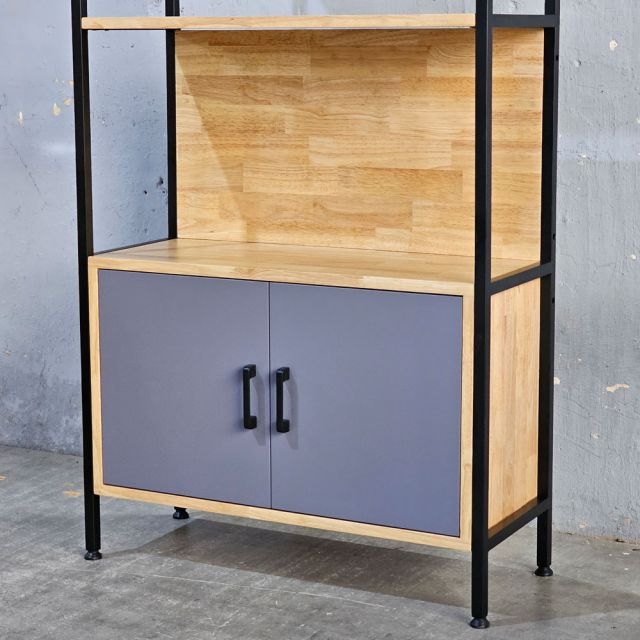 Kệ trang trí có tủ 74x30x170cm gỗ cao su KTT68041