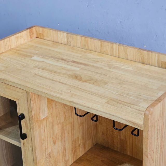 Tủ rượu di động 80x40x115cm gỗ cao su KR68006