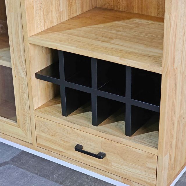 Tủ rượu di động 80x40x115cm gỗ cao su KR68006