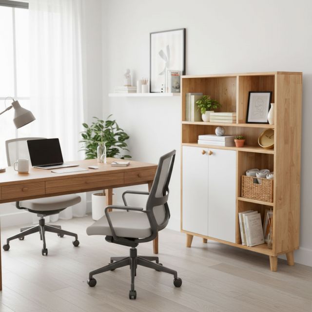 Kệ sách 84x25x122cm gỗ cao su KS68316