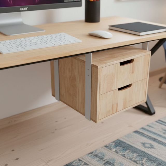 Tủ treo bàn 2 ngăn 40x30x37cm gỗ cao su TCN68074