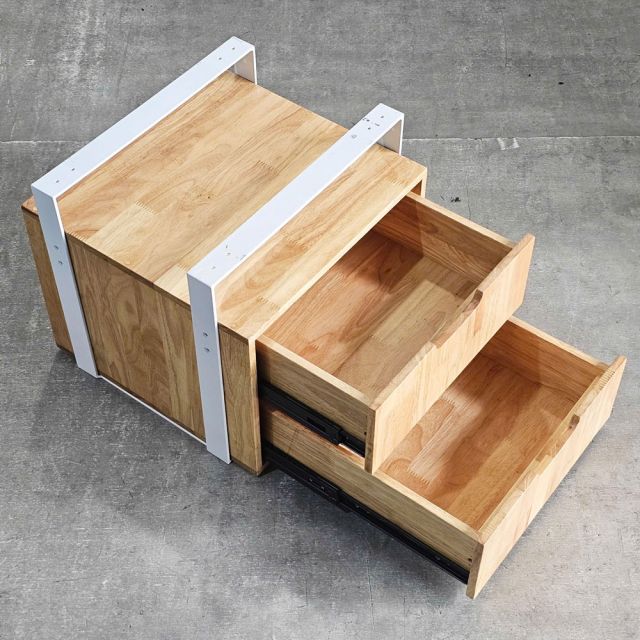 Tủ treo bàn 2 ngăn 40x30x37cm gỗ cao su TCN68074