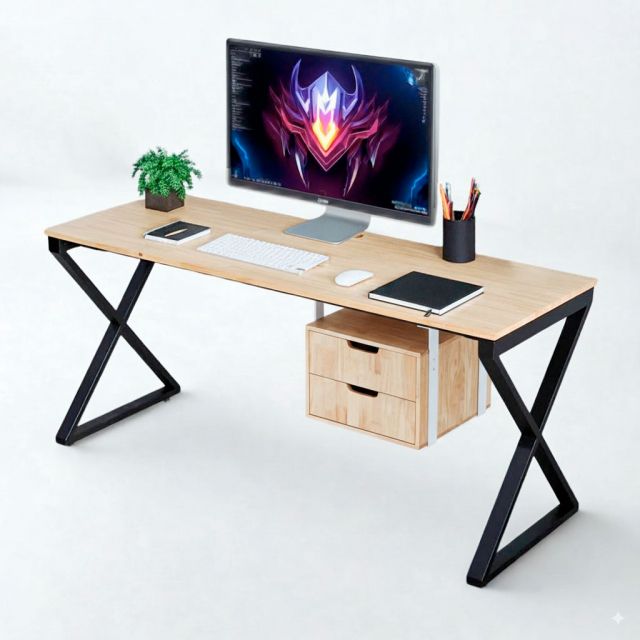 Tủ treo bàn 2 ngăn 40x30x37cm gỗ cao su TCN68074