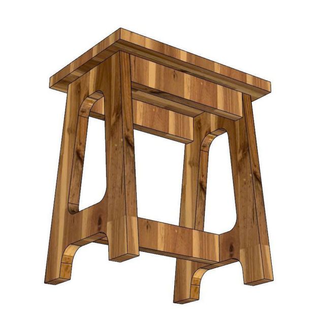 Ghế đôn 40x30x45cm gỗ tràm GCF314