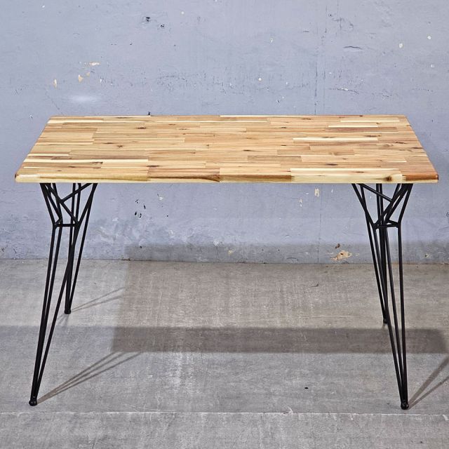 Bàn ăn chữ nhật 120x70cm gỗ tràm chân Hairpin BA68269