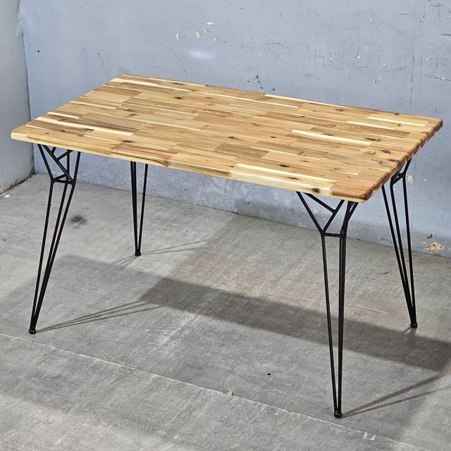 Bàn ăn chữ nhật 120x70cm gỗ tràm chân Hairpin BA68269