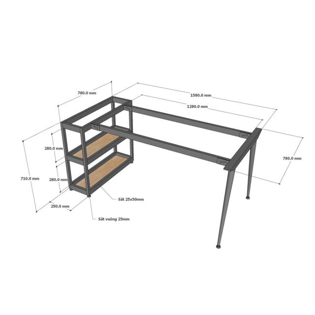Bàn ăn liền kệ 160x80 gỗ tự nhiên BA68270