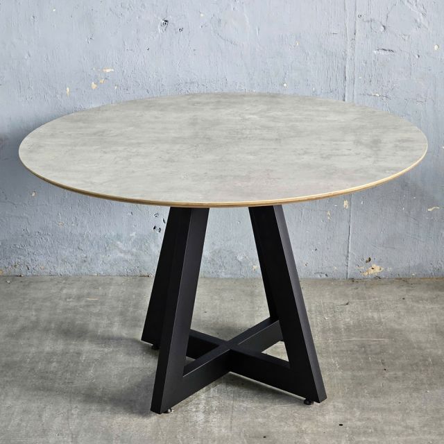 Bàn ăn tròn 120x120cm gỗ plywood chân sắt BA68231 Bàn ăn tròn 120x120cm gỗ plywood chân sắt BA68231