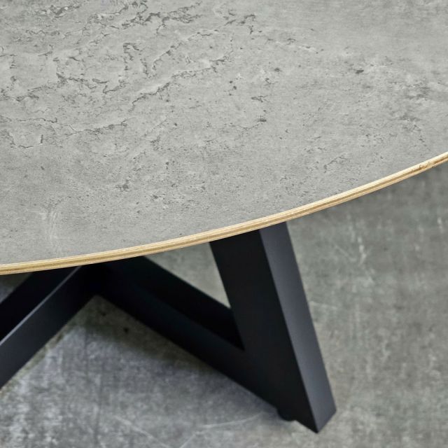 Bàn ăn tròn 120x120cm gỗ plywood chân sắt BA68231 Bàn ăn tròn 120x120cm gỗ plywood chân sắt BA68231