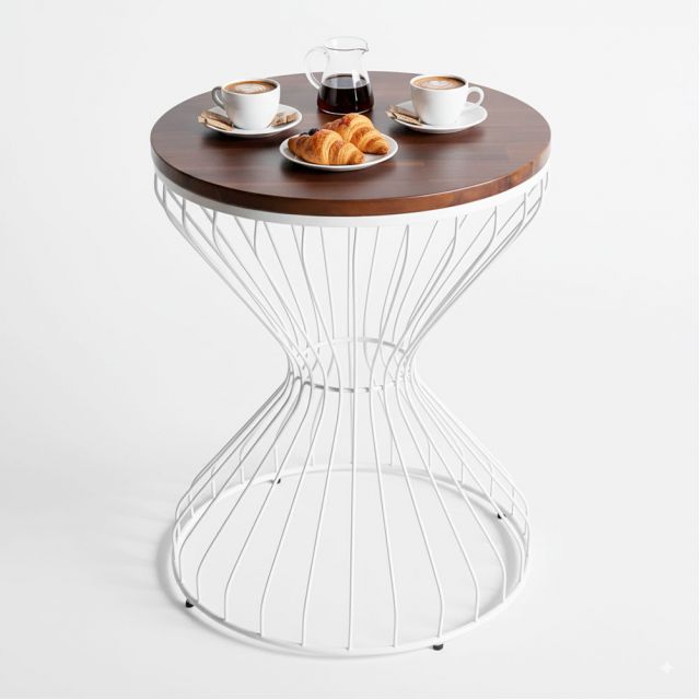 Bàn cafe tròn 60x60cm gỗ tràm CFD68241