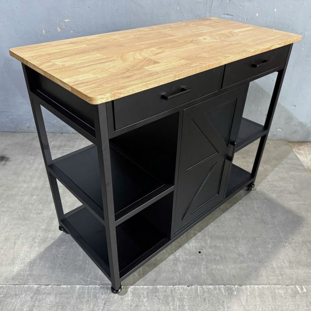 Kệ bếp di động FENIX 105x50x95cm gỗ cao su KB68067