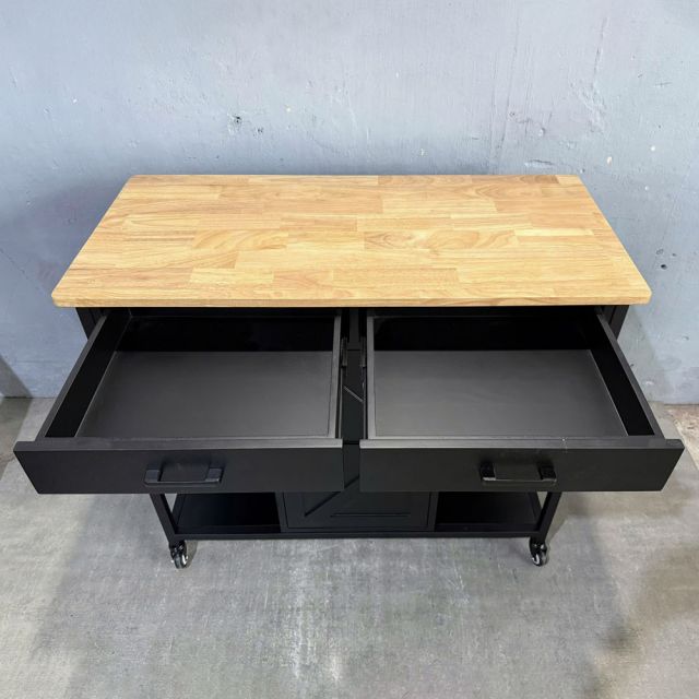 Kệ bếp di động FENIX 105x50x95cm gỗ cao su KB68067