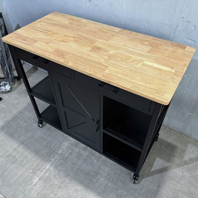 Kệ bếp di động FENIX 105x50x95cm gỗ cao su KB68067