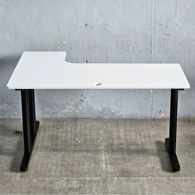 Bàn góc L 140x100cm gỗ tràm chân sắt hệ TIO HBTO039