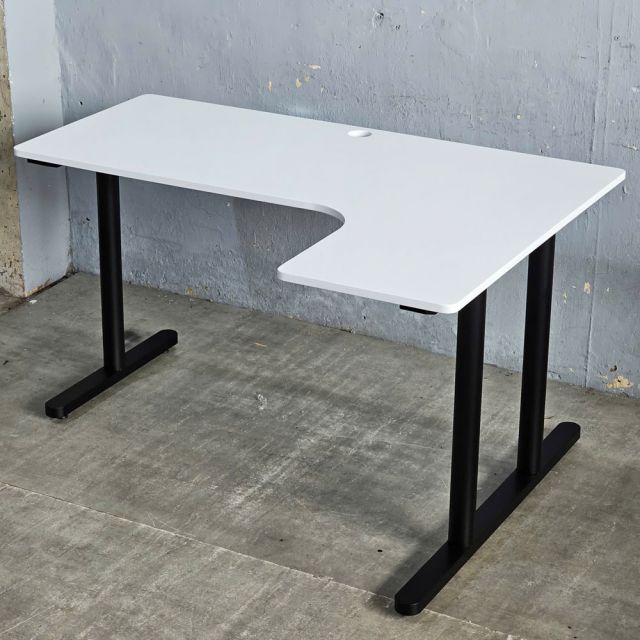 Bàn góc L 140x100cm gỗ tràm chân sắt hệ TIO HBTO039