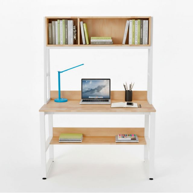 Bàn liền kệ sách 120x60x165cm gỗ cao su FD68080