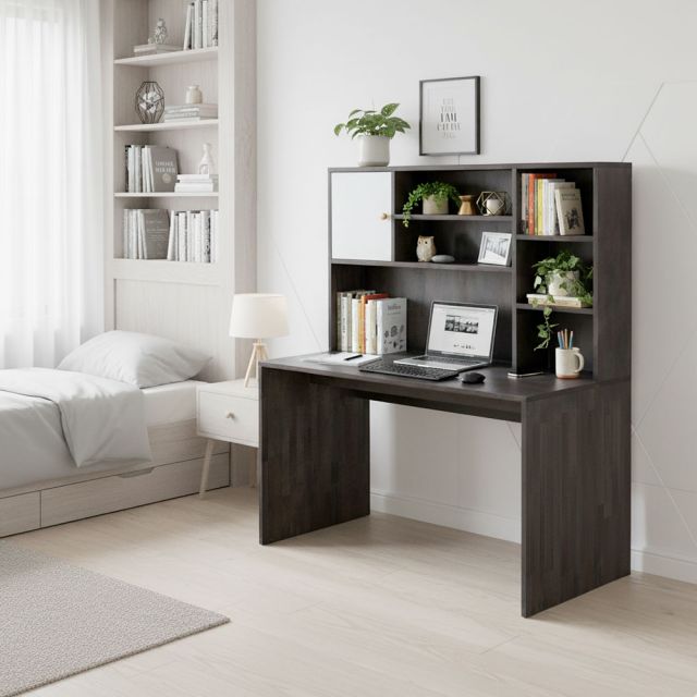 Bàn học liền giá sách 120x60x140cm gỗ cao su FD68055 Bàn học liền giá sách 120x60x140cm gỗ cao su FD68055