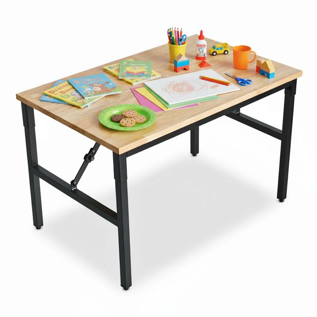 Bàn học trẻ em gấp gọn 80x50cm gỗ cao su PSD043